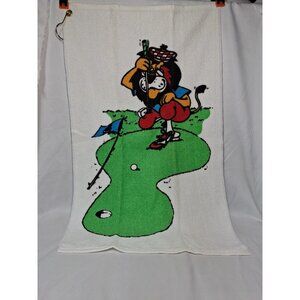 New VINTAGE Hubert The Lion Chicago HARRIS BANK GOLF TOWEL, W/ Hook